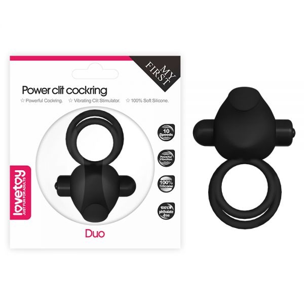 Ерекційне віброкільце Power Clit Cockring, Black RDNI-310295 фото