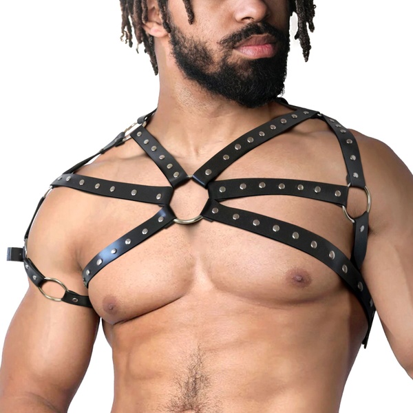 Мужская портупея Art of Sex - Ares , натуральная кожа, цвет Черный, размер XS-M SO9662 фото