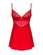 Пеньюар Obsessive Ingridia chemise & thong M/L, красный, сорочка, стринги SO9037 фото 3