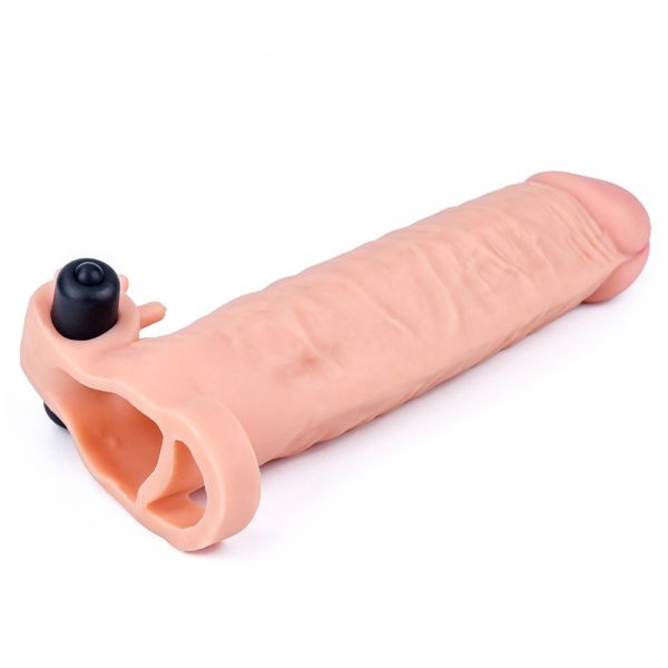 Насадка-подовжувач пеніса з вібрацією Add 2 Penis Sleeve, Flesh RDNI-310329 фото