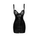 Платье-мини сексуальное из винила, с кружевным бюстом, молния спереди Noir Handmade F254 черное, S NR09165 фото 5