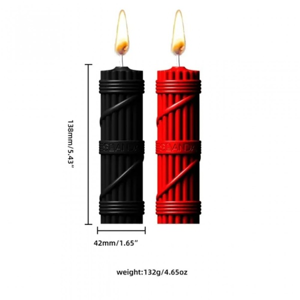 Набор низкотемпературных свечей для БДСМ со скребком в виде топорика Sevanda, 2 шт. 800898/Z-SMD-007-ZH фото