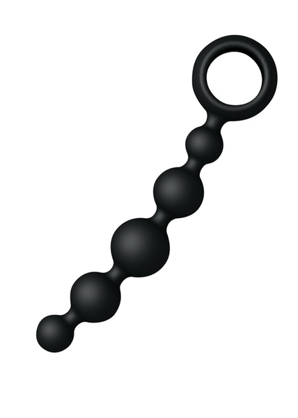 Анальная цепочка Joy Division Joyballs anal wave, силиконовая, черная, 17.5 см JD15793 фото