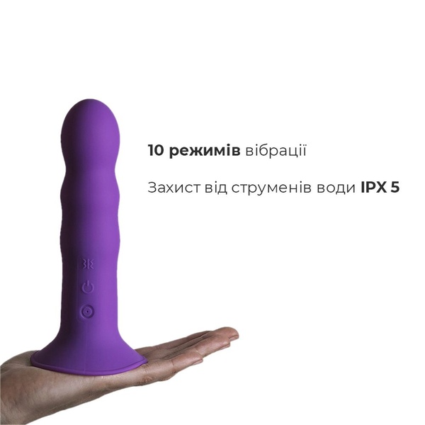 Ділдо з вібрацією Adrien Lastic Hitsens 3 Purple, відмінно для страпону, діаметр 4см, довжина 18,2см SO5053 фото