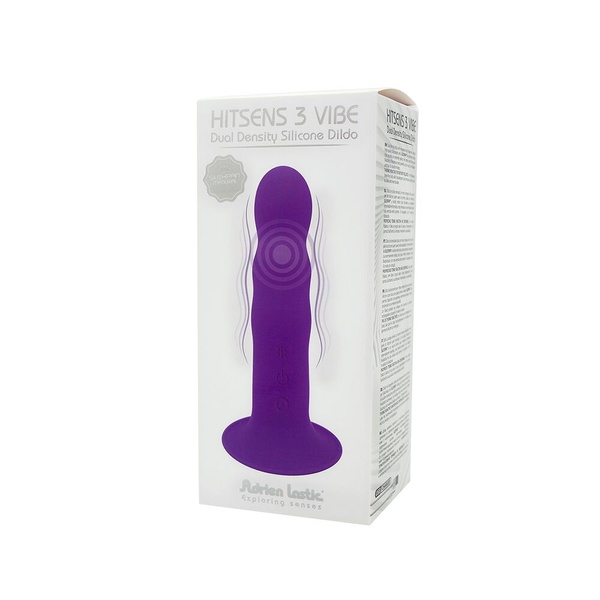 Ділдо з вібрацією Adrien Lastic Hitsens 3 Purple, відмінно для страпону, діаметр 4см, довжина 18,2см SO5053 фото