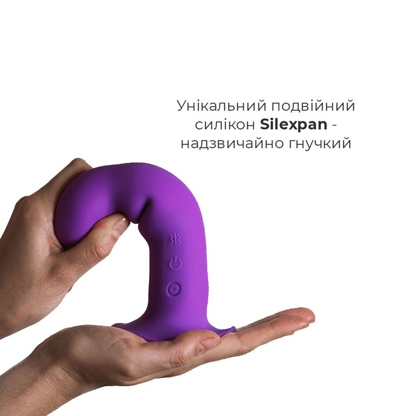 Ділдо з вібрацією Adrien Lastic Hitsens 3 Purple, відмінно для страпону, діаметр 4см, довжина 18,2см SO5053 фото