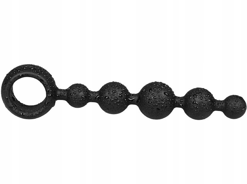 Анальная цепочка Joy Division Joyballs anal wave, силиконовая, черная, 17.5 см JD15793 фото