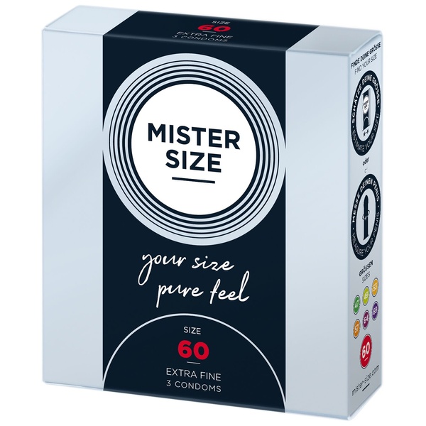 Презервативы Mister Size - pure feel - 60 (3 condoms), толщина 0,05 мм SO8036 фото