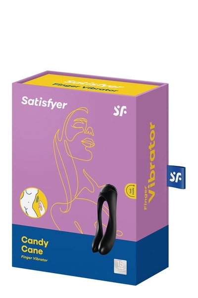 T360138 Універсальний міні вібратор на палець Satisfyer Candy Cane black T360138 фото