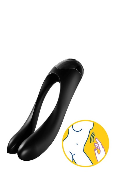 T360138 Універсальний міні вібратор на палець Satisfyer Candy Cane black T360138 фото