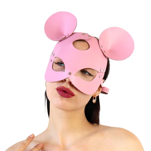 Кожаная маска мышки Art of Sex - Mouse Mask, цвет Розовый SO9652 фото