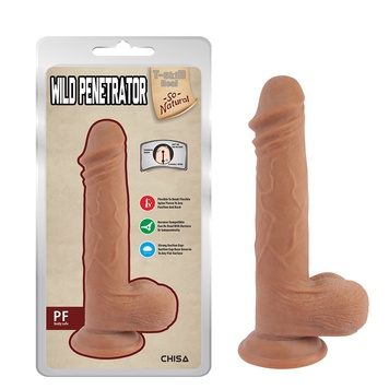 Фаллоимитатор реалистичный с мошонкой на присоске Chisa T-skin ReaL Wild Penetrator, бежевый 03198/CN-711790319 фото