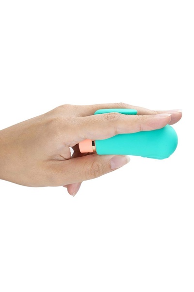 Вибратор на палец с рельефом Aria Blush, силиконовый, бирюзовый T331813 фото