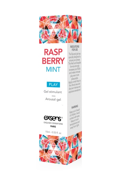 Стимулюючий гель EXSENS Kissable Raspberry Mint 15мл можна для поцілунків, що охолоджує SO2366 фото