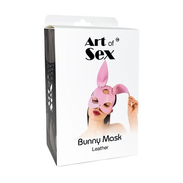 Кожаная маска Зайки Art of Sex - Bunny mask, цвет Красный SO9645 фото