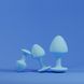 Набор анальных пробок с рельефом UPKO The Mushroom силиконовые, голубые, 3 шт. U65153 фото 5
