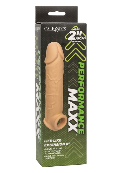 Насадка для пенис удлиняющая CalExotics Performance Maxx с отверстием для мошонки, коричневый CE01945 фото