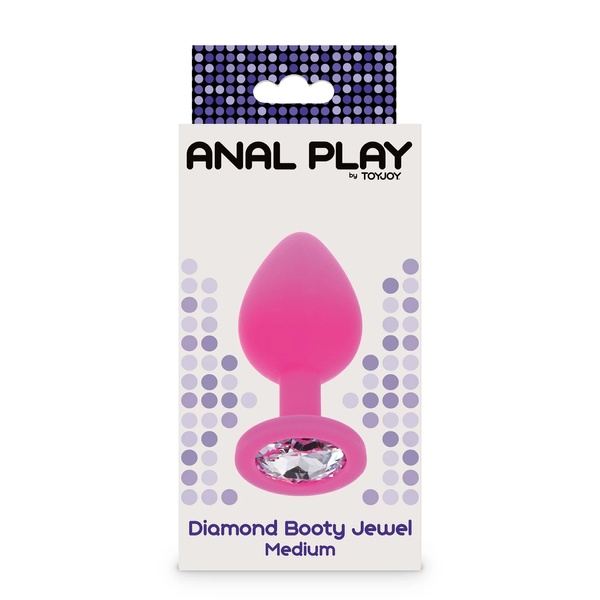 Анальная пробка с прозрачным кристаллом Toy Joy Diamond Booty Jewel фиолетовый, Medium TJ10574 фото