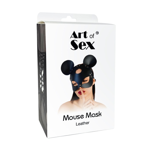 Кожаная маска мышки Art of Sex - Mouse Mask, цвет Черный SO9649 фото