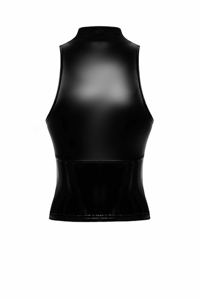 Топ Noir Handmade F324 Glam wetlook top with vinyl corset - M SX0376 фото