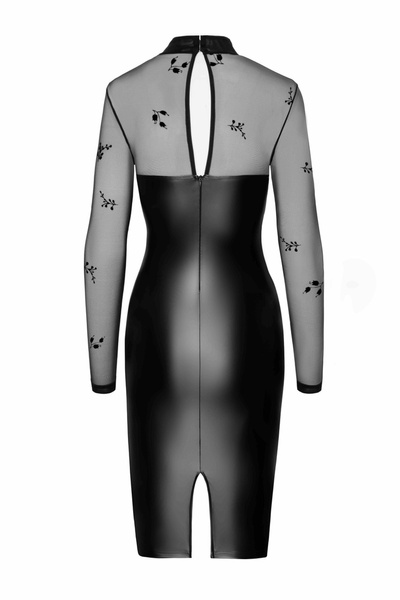 Платье виниловое Sublime F310 Noir Handmade, с полупрозрачным верхом, черное, размер S 13070/F310 фото