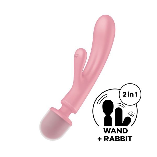 Гибридный вибратор Микрофон-Кролик Satisfyer Triple Lover, розовый SO8790 фото