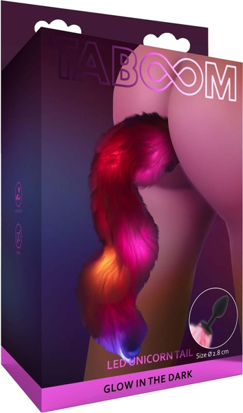 Анальная пробка с хвостом и подсветкой Taboom Unicorn Tail & Buttplug LED TB17209 фото