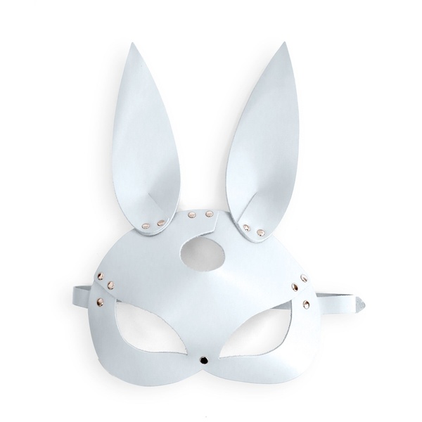 Кожаная маска Зайки Art of Sex - Bunny mask, цвет Белый SO9646 фото