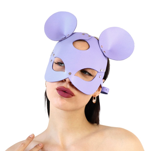 Кожаная маска мышки Art of Sex - Mouse Mask, цвет Лавандовый SO9653 фото