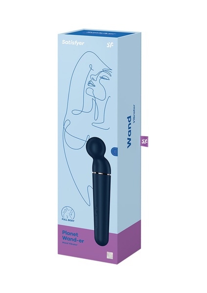 Вибратор-микрофон Satisfyer Planet Wand-er для стимуляции всего тела, синий, XXL T360577 фото