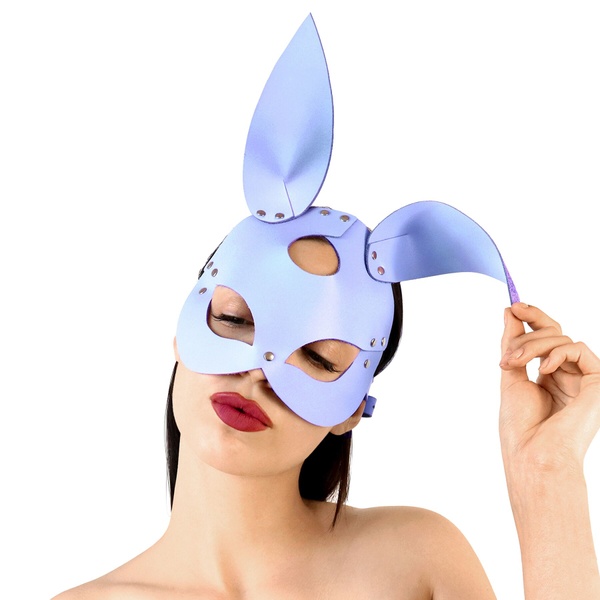 Кожаная маска Зайки Art of Sex - Bunny mask, цвет Лавандовый SO9648 фото