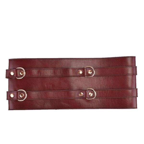 Кожаный пояс для бондажа Liebe Seele Wine Red Waist Cuff S Size SO9460 фото