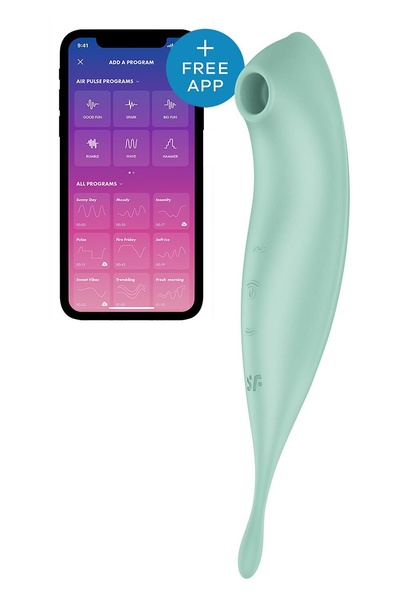 Смарт-вибратор для клитора с вакуумной стимуляцией Satisfyer Twirling Pro+ Mint SO6716 фото