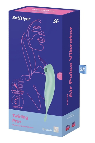 Смарт-вібратор для клітора із вакуумною стимуляцією Satisfyer Twirling Pro+ Mint SO6716 фото