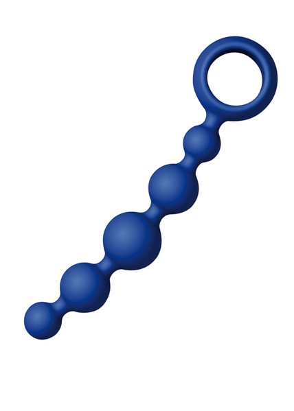 Анальная цепочка Joy Division Joyballs anal wave, силиконовая, синяя, 17.5 см JD15794 фото