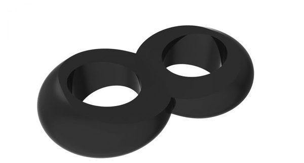 Эрекционное кольцо Duo Cock 8 Ball Ring, Black RDNI-291019 фото