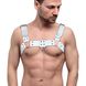 Мужская портупея на грудь из натуральной кожи Feral Feelings - Bulldog Harness White SO9412 фото 1