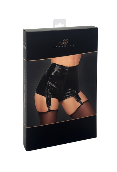 Шортики Noir Handmade F325 Glam suspender wetlook and vinyl shorts - M SX0382 фото