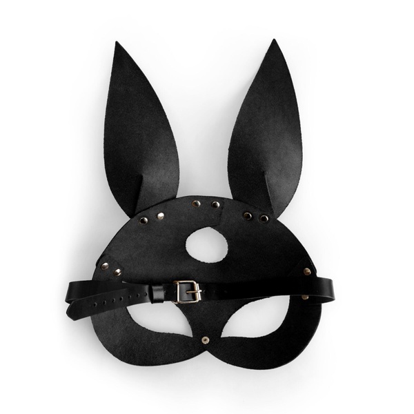 Кожаная маска Зайки Art of Sex - Bunny mask, цвет Черный SO9644 фото