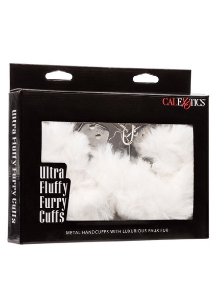 Наручники с мехом, металлические California Exotic Ultra Fluffy Furry Cuffs, белый 13376/White фото