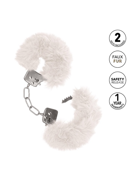 Наручники с мехом, металлические California Exotic Ultra Fluffy Furry Cuffs, белый 13376/White фото