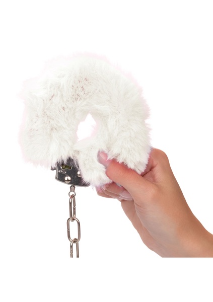 Наручники с мехом, металлические California Exotic Ultra Fluffy Furry Cuffs, белый 13376/White фото