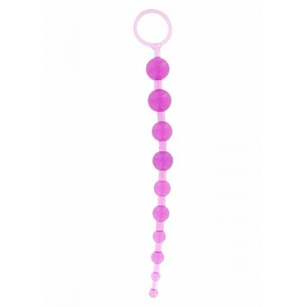 Анальные шарики на жесткой связке Thai, 25х2 см фиолетовый Toy Joy TJ9258 TOY/ фото
