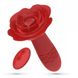Анальная пробка роза с вибрацией и фрикциями Romeo Crushious, с пультом, силиконовая, красная C24267 фото 1